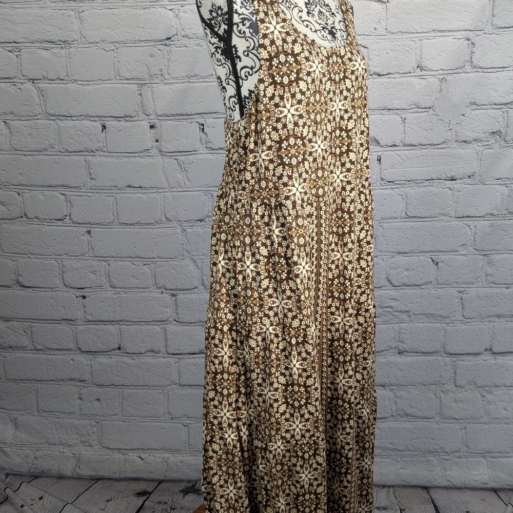 J Jill women's Sleeveless maxi dress Floral Print Stretch Knit L sleeveless b6 - Picture 4 of 10